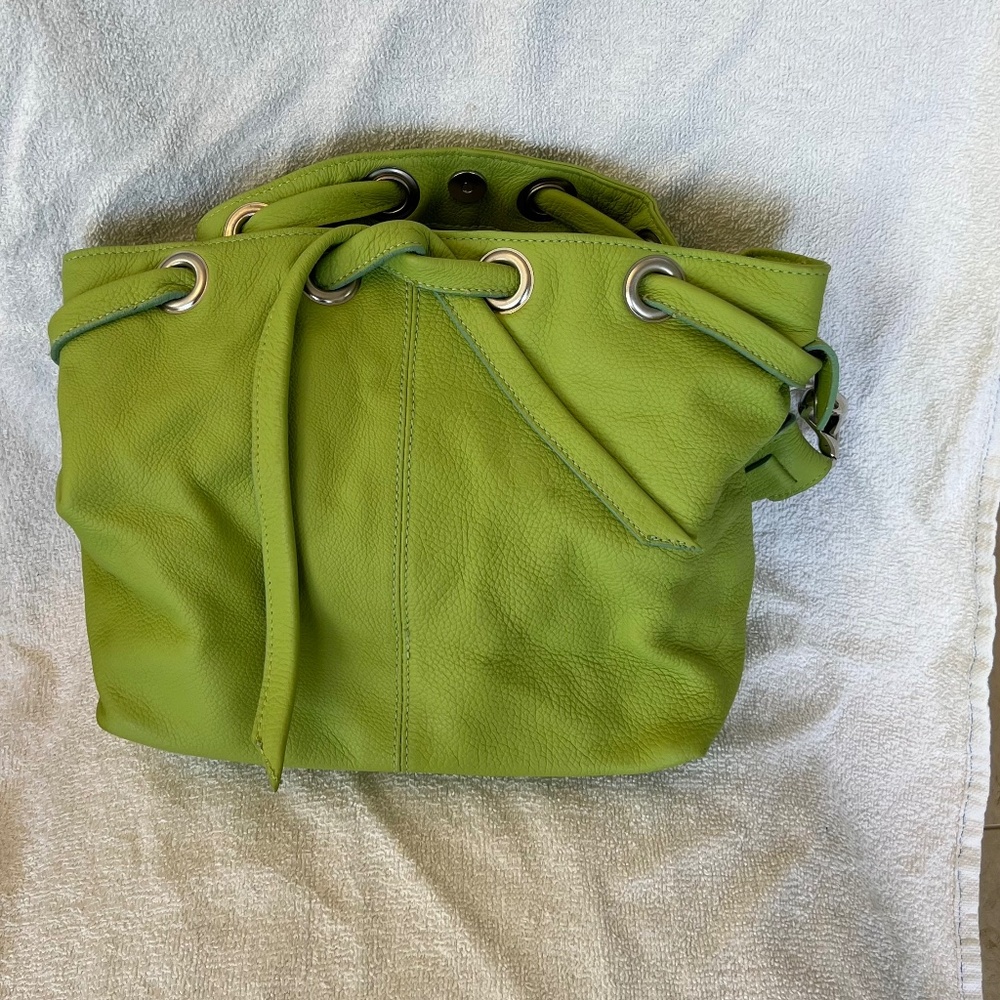Cuoieria Fiorentina Pebbled Italian Leather Three-Section Bag